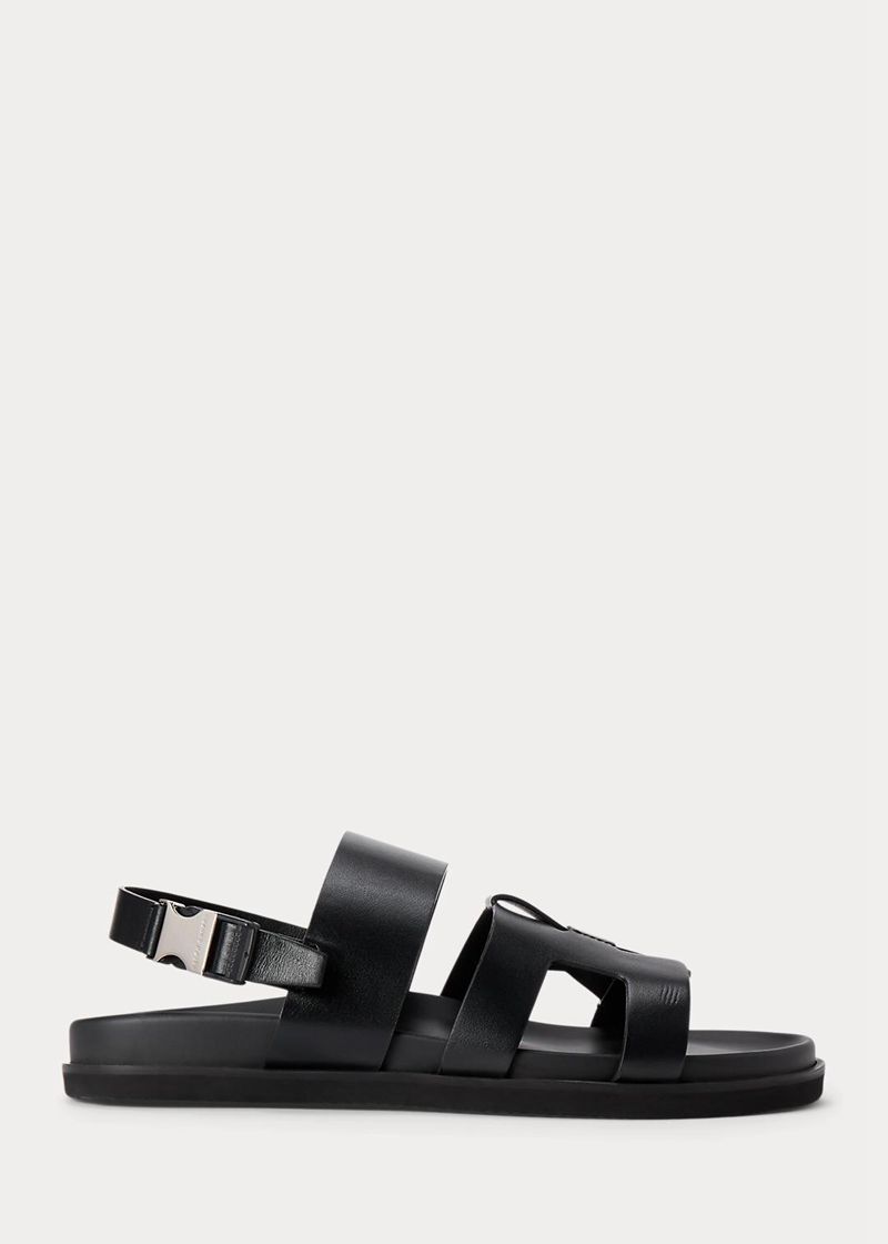 パープル レーベル スリッパ メンズ 黒 Biorn カーフスキン Sandal SVGOY4923